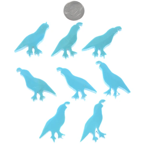 Carved Turquoise Quail Cabochons 50019