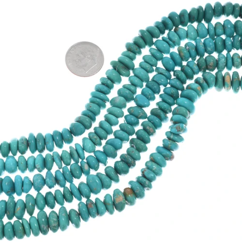 Old Stock Turquoise Rondelle Beads 50186