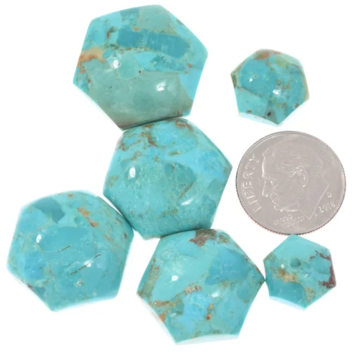 Genuine Turquoise Cabochons High Grade Compressed Kingman 50221