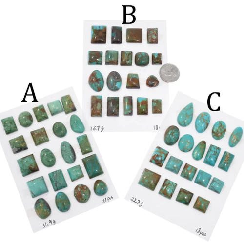 High Grade Turquoise Cabochons Sets Various Cuts 50232