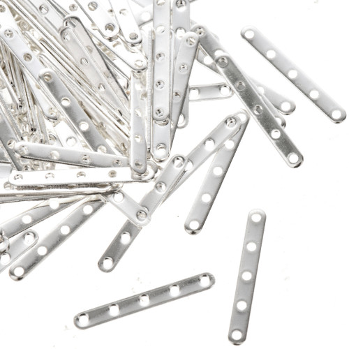 Silver Findings 50 pair of Silver 5 strand Necklace Spacers 1mm 0145