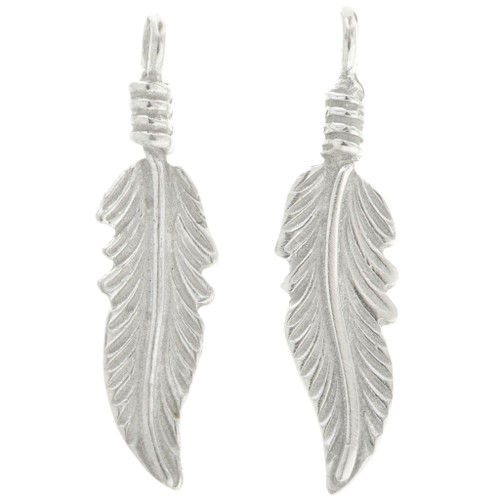 Pair of Sterling Silver Feathers 1.25" Long 36012