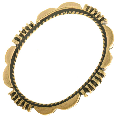 Yellow Brass Navajo Notched Cabochon Frame 36097