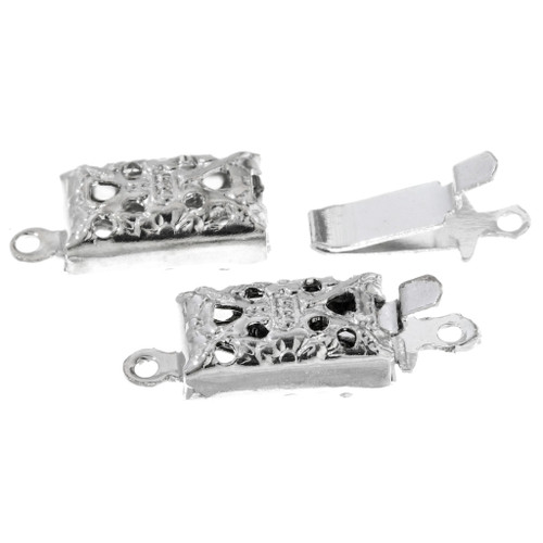 Silver Filigree Single Strand Box Clasp 37689