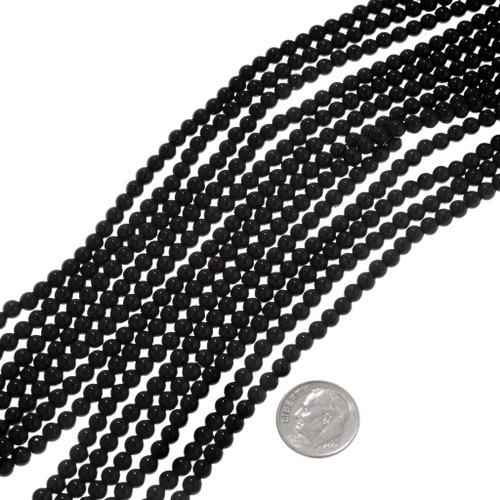 Black Onyx Beads 4mm Round 33499