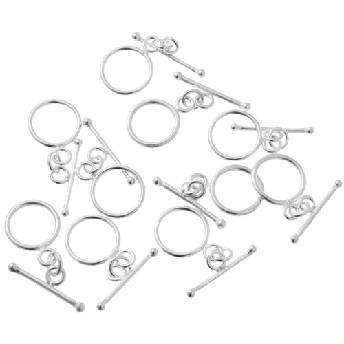 Sterling Silver Toggle Clasp Necklace Hook and Eye Closure Package of 10  Pair 12029
