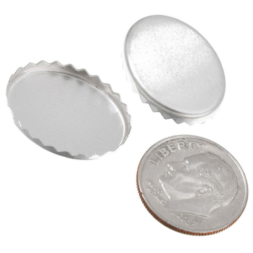 Sterling Silver Oval Serrated Bezel Cups 12044