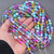Clear Rainbow Beads Colorful Glass Round 10mm 15116
