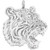Cast Sterling Tiger Pendant Jewelry Supplies Parts 36630