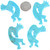 Blue Turquoise Gibbsite Kokopelli Shaped Carved Gemstones 50013