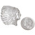 Sterling Silver Indian Chief Headdress Jewelry Part 36142