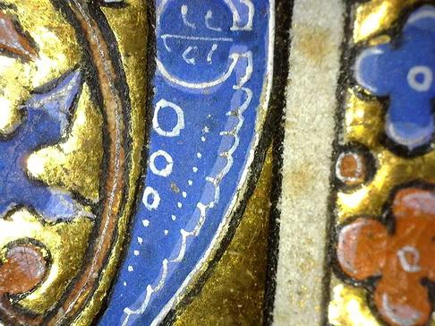 Detail of the St Mark Folio Manuscript with Lapis Pigment