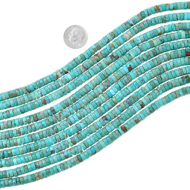 Real Turquoise Heishi Santo Domingo Style Beads 6mm 0048