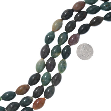 Natural Moss Agate Beads 10mm Round Flat Priced Per Strand 37457