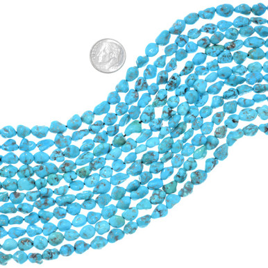 Natural Arizona Turquoise Nugget Beads 5-7mm Wide 37883