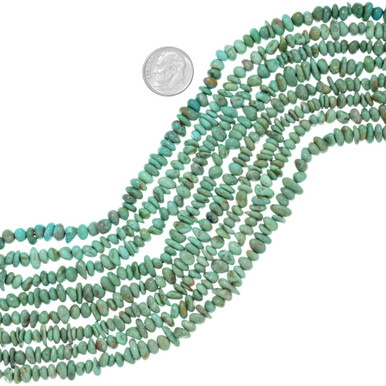 Santo Domingo Cut Turquoise Beads Green Rounded Nuggets 5mm 37993