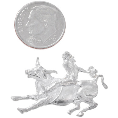 Bull Rider Sterling Silver Rodeo Jewelry Part 1-1/8