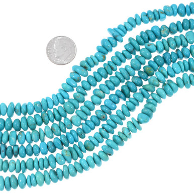 Santo Domingo Cut Turquoise Beads A-Grade Rounded Nuggets 7-9mm 45179
