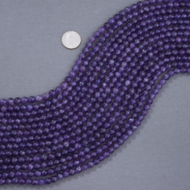 3 Strands 6mm Russian Amethyst Gemstone Round Loose Beads – 15" Wholesale Lot
