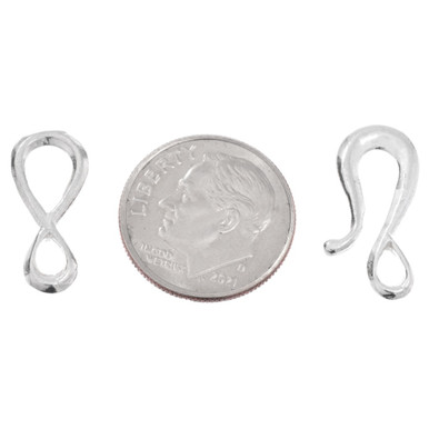 Sterling Silver Hook and Eye Clasp Set Classic Jewelry Closure