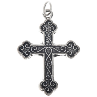 Sterling Silver Heraldic Cross Charm 35434