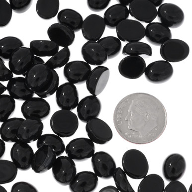 Black Onyx Oval Cabochons 8mm x 10mm 32776