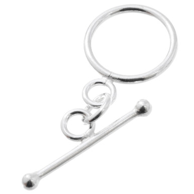 Sterling Silver Toggle Clasp Necklace Hook and Eye Closure