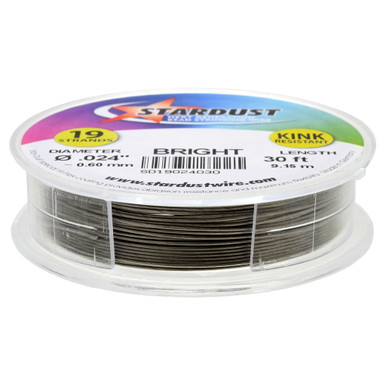 Beading wire, Tigertail™, nylon-coated stainless steel, gold, 3