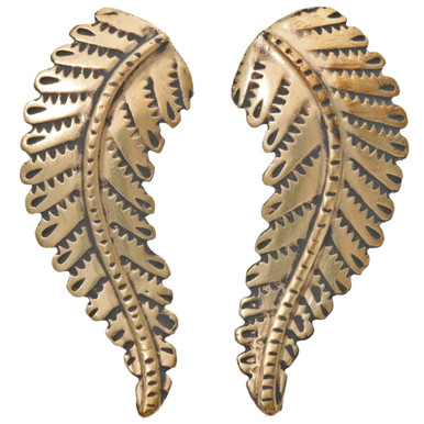 Long Fancy Brass Feathers 1.5