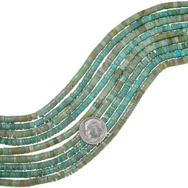 Green Turquoise Heishi Beads 5mm 14 inch Strand 37136