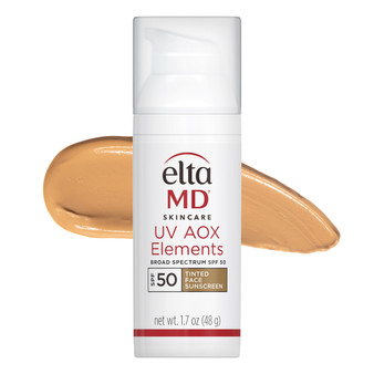 SKIN TYPES - COMBINATION | DRY | SENSITIVE | POST-PROCEDURE

Meet our newest Elements – an antioxidant-rich facial SPF made for skin, not just the sun. This tinted sunscreen contains antioxidants that help to combat signs of photoaging, such as fine lines and wrinkles. The technology in UV AOX Elements Broad-Spectrum SPF 50 not only protects your skin outdoors, with 100% mineral actives to reflect and scatter UVA and UVB rays, but also protects your skin indoors by blocking 56% of HEV (blue light). It is also proven to reduce detrimental effects of multi-environmental aggressors (i.e., UV, Ozone and PM) by 96%.

UV AOX Elements Broad-Spectrum SPF 50 features hyaluronic acid to help hydrate and retain moisture, and bisabolol & ginger root to help calm the skin and visibly reduce redness. 

(net wt 1.7 oz/48 g)