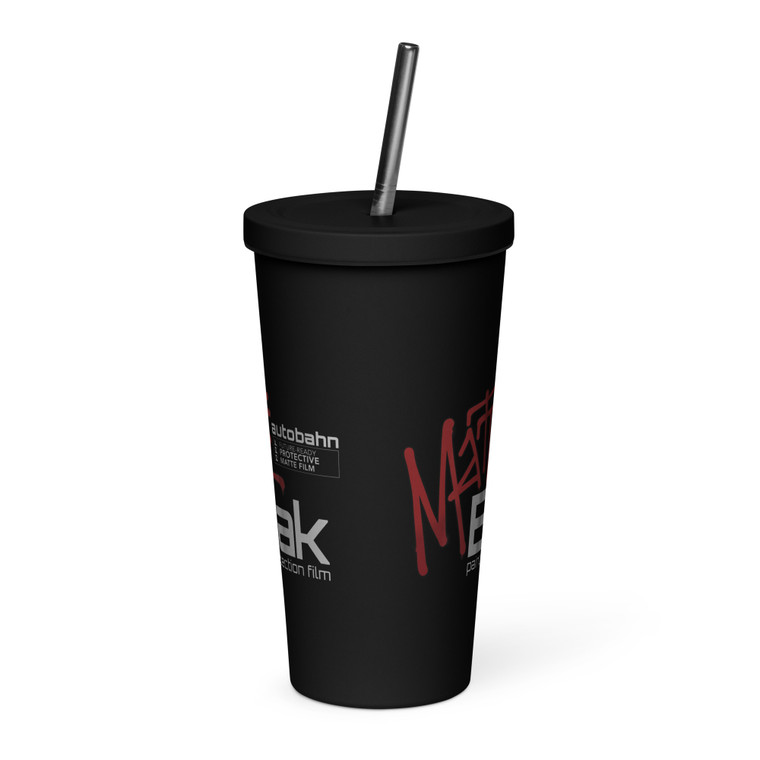 Matte Blak - Insulated tumbler with a straw
