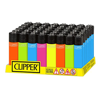 Clipper Lighter Assorted Fluorescent Solid 48 Display Clipper Lighter Assorted Fluorescent Solid 48 Display
