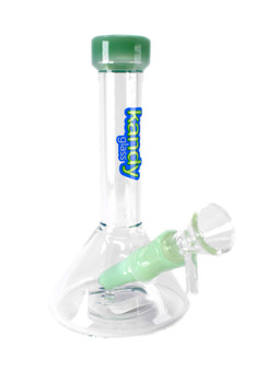 Kandy: Water Pipe Glass 6" Beaker Base W/Colored Perc & Mouth - Green