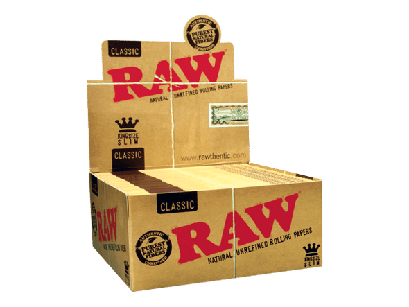 Raw Natural Unrefined Rolling Paper King Size Slim 50/BOX