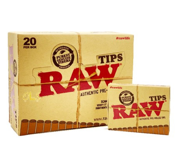 Raw Pre-Rolled Tips Natural 21/PK 20/Display