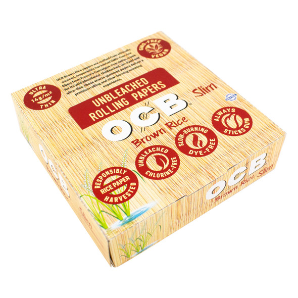 OCB Brown Rice Unbleached Rolling paper Slim 24CT