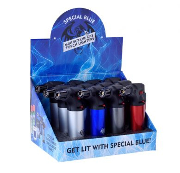 Special Blue Bernie Metal Lighters Display Of 12