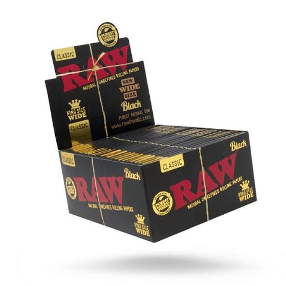 Raw Black Classic Unrefined Papers King Size Wide Box/50