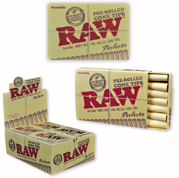 RAW Pre-Rolled Perfecto Conical Tips 20/Box