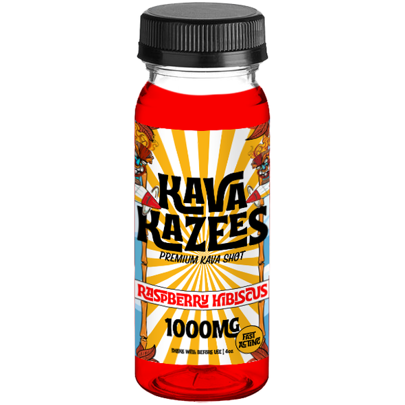 Kavakazees 4oz Raspberry Hibiscus Kava Shot 1000mg