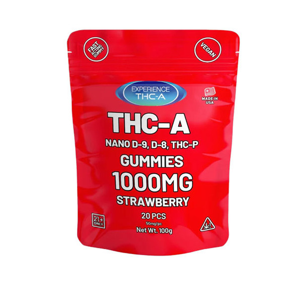 Experience THCA | Delta 9 | THCP | Delta 8 Gummies Strawberry 1000mg