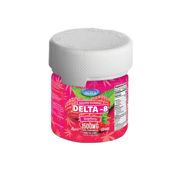 Experience Delta 8 Square Gummies Raspberry 1500mg