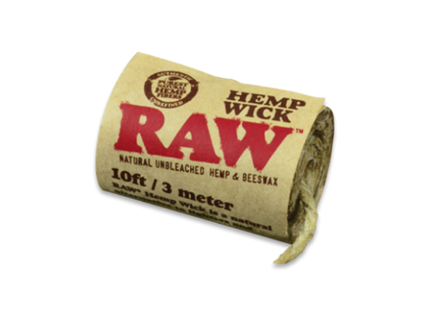 Raw Hempwick 3 Meter (10 feet) 40/display. RAW Hemp Wick is a natural alternative to butane lighters and matches.