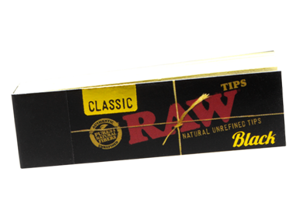 Raw Natural Unfined Tips Classic Black 50/BOX