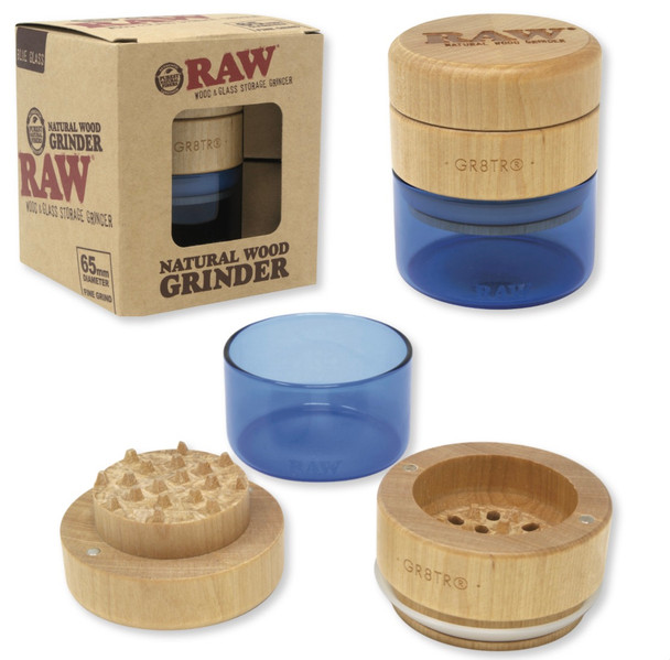 Experience the best way to grind with the RAW Natural Wood & Glass Storage Grinder and elevate your smoking experience to a whole new level.