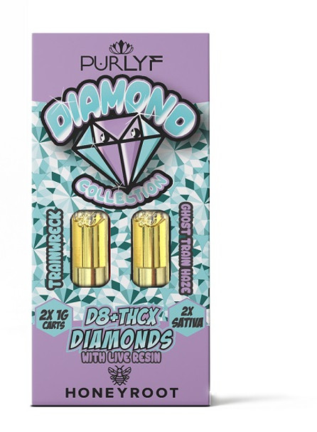 Purlyf - Diamonds Cartridges D8+THC-X Live Resin - 2x1G pack