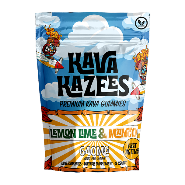 Kava Kazees - 80mg Gummies - Lemon Lime & Mango 640mg (8ct)