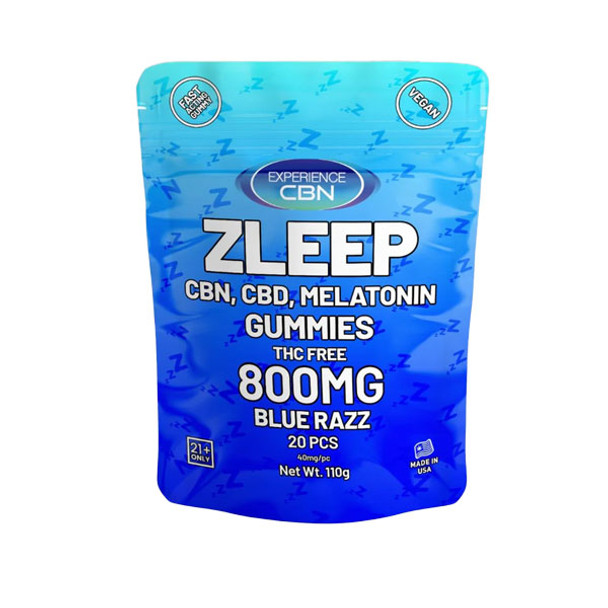 Experience Zleep CBN, CBD, Melatonin Gummies Blue Razz 800MG