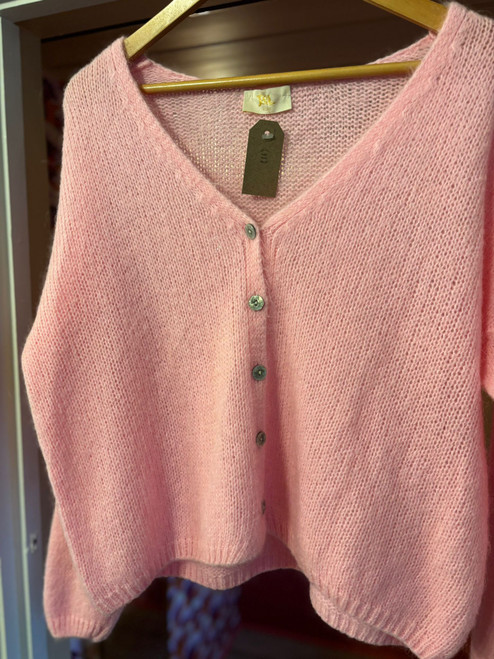 G7 Mohair Button Through Cardigan - Baby Pink G7 Mohair Button Through Cardigan - Baby Pink